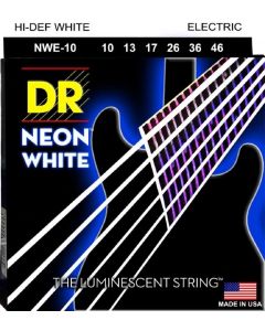 DR Strings NEON Hi-Def White SuperStrings Medium Electric Guitar Strings 10-46