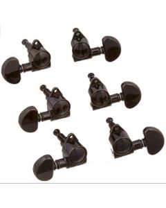 Grover 102-18BC Rotomatic Machine Heads With 18:1 Ratio. Black Chrome