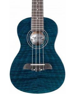 Oscar Schmidt OU2FTBL Concert Ukulele. Flame Trans Blue