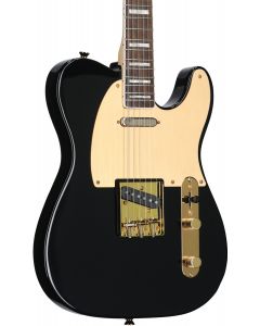 Squier 40th Anniversary Telecaster Gold Edition Electric Guitar, Laurel Fingerboard, Gold Anodized Pickguard, Black
