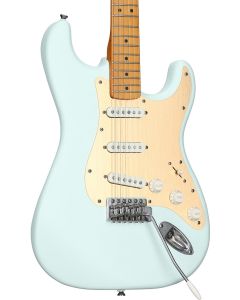 Squier 40th Anniversary Stratocaster Vintage Edition Electric Guitar, Maple Fingerboard, Gold Anodized Pickguard, Satin Sonic Blue