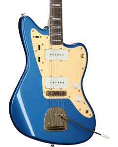 Squier 40th Anniversary Jazzmaster Gold Edition Electric Guitar, Laurel Fingerboard, Gold Anodized Pickguard, Lake Placid Blue