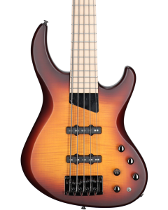 MTD Kingston Saratoga Deluxe 5 Electric Bass. SatinFlame MapleDeep Cherry BurstMaple Fingerboard. MTD J/J Configuration. Active/passive