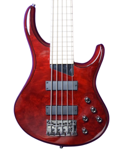 MTD Kingston Z5 Electric Bass. GlossFigured MapleTrans CherryMaple Fingerboard. MTD soap bar pickups. Active