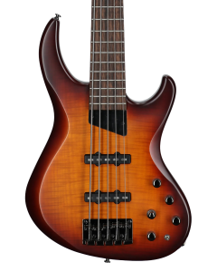 MTD Kingston Saratoga Deluxe 5 Electric Bass. SatinFlame MapleDeep Cherry BurstIndian Laurel Fingerboard. MTD J/J Configuration. Active/passive