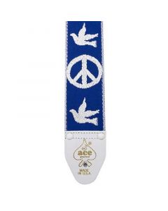 D'andrea Vintage Style Ace Blue Peace Guitar Strap