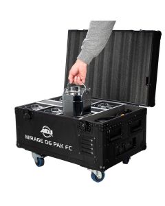 American DJ Mirage Q6 Pak 6 Mirage QIP LED, Case with Wired Digital Communication Network. MIR600
