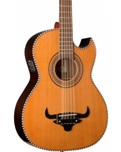 Oscar Schmidt OH32SE-O 10 String Acoustic Electric Bajo Quinto. Solid Cedar Rosewood