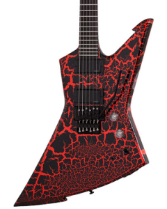 Schecter BALSAC E-1 FR Electric Guitar. Black Orange Crackle