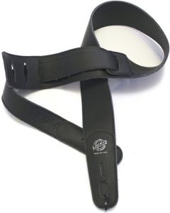 Lock-it 2.75" Leather Guitar Strap with Built In Strap Lock - Black
