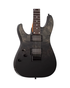 Schecter C-1 Standard Electric Guitar. Left Handed Black Fade Burst Burl