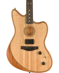 Fender American Acoustasonic Jazzmaster Acoustic Electric Guitar. Natural, Ebony Fingerboard