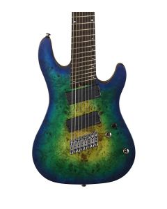 Cort KX508MS KX Series 8 String Electric Guitar. Mariana Blue Burst