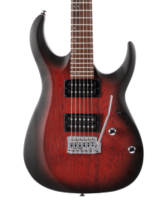 Cort X100OPBB X Series 100 Double Cutaway Electric Guitar. Open Pore Black Cherry Burst