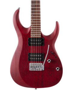 Cort X100OPBC X Series 100 Double Cutaway Electric Guitar. Open Pore Black Cherry