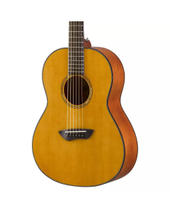 Yamaha Translucent Black Parlor Guitar, Solid Sitka Spruce Top, Mahogany Back And Sides, Srt Passive Pickup Translucent Black TGF33