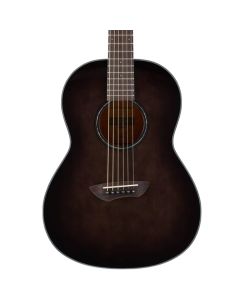 Yamaha Translucent Black Parlor Guitar, Solid Sitka Spruce Top, Mahogany Back And Sides, Srt Passive Pickup Translucent Black