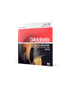 D'Addario EJ12 80/12 Bronze Acoustic Guitar Strings, Medium, 13-56