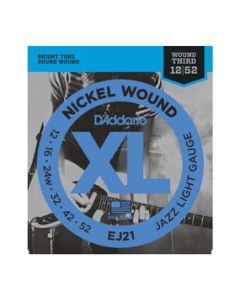 D'Addario EJ21 Nickel Wound Electric Guitar Strings, Jazz Light, 12-52