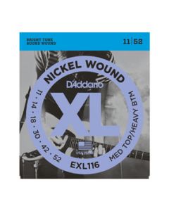 D'Addario EXL116 Nickel Wound 11-52 Medium Top/Heavy Bottom Electric Guitar Strings