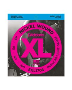 D'Addario EXL170S Nickel Wound Bass Guitar Strings, Light, 45-100, Short Scale