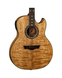 Dean EXQA GN Exhibition Quilt Ash Acoustic-Electric Guitar. Gloss Natural
