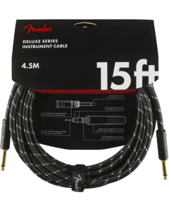Fender Deluxe Series Instrument Cable 15' Straight Black Tweed