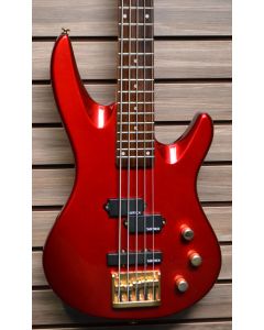 Samick Silvertone 5 String Bass, Candy Apple Red with Gold Hardware, Made in Korea SN0247