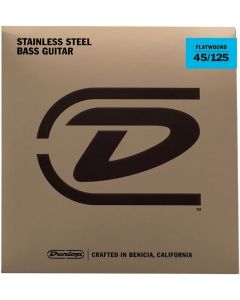Dunlop DBFS45125 Flatwound Stainless Steel Bass Strings (5 String). 45-125