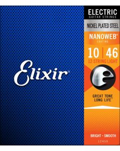 Elixir 12450 12-String Electric Guitar Strings with Nanoweb Coating - Light 10-46