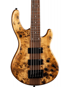 Dean Edge Select 5 String Electric Bass. Burled Poplar Satin Natural
