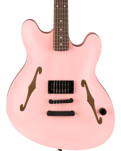Fender Tom DeLonge Starcaster Electric Guitar, Rosewood Fingerboard, Black Hardware, Satin Shell Pink