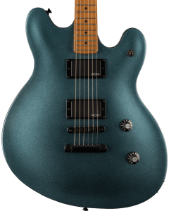 Squier Contemporary Active Starcaster Electric Guitar, Roasted Maple Fingerboard, Gunmetal Metallic TGF33