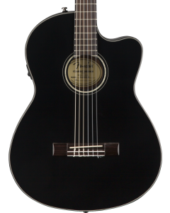 Fender CN-140SCE Nylon Thinline Acoustic Electric Guitar. Walnut FB, Black w/case