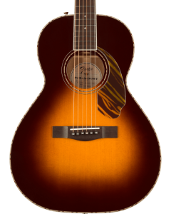 Fender PS-220E Parlor Acoustic Guitar. Ovangkol Fingerboard, 3-Color Vintage Sunburst