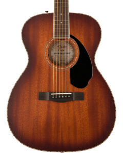 Fender PO-220E Orchestra Acoustic Guitar. All Mahogany, Ovangkol Fingerboard, Aged Cognac Burst TGF33