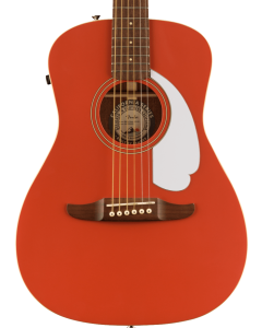 Fender Malibu Player Acoustic Guitar. Walnut Fingerboard, White Pickguard, Fiesta Red