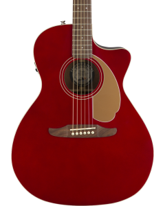 Fender Newporter Player Acoustic/Electric Guitar Candy Apple Red