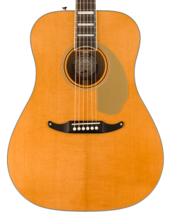 Fender King Vintage Acoustic Guitar. Ovangkol Fingerboard, Gold Pickguard, Aged Natural