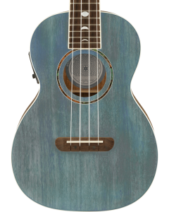 Fender Dhani Harrison Acoustic Electric Ukulele. Walnut Fingerboard, Turquoise