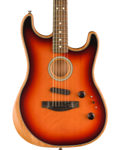 Fender American Acoustasonic Strat Acoustic Electric Guitar. Ebony Fingerboard, 3-Color Sunburst