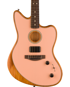 Fender Acoustasonic Player Jazzmaster Acoustic Electric Guitar. Rosewood Fingerboard, Shell Pink TGF33