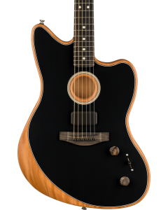Fender DE American Acoustasonic Jazzmaster Acoustic Electric Guitar. Ebony Fingerboard, Black
