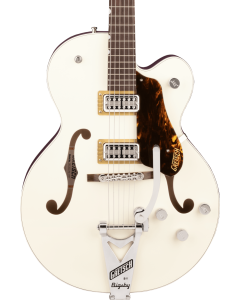 Gretsch G6118T Players Edition Anniversary Hollow Body Guitar with String-Thru Bigsby, Rosewood Fingerboard, Two-Tone Vintage White/Walnut Stain