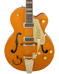 Gretsch G6120T-55 Vintage Select Edition '55 Chet Atkins Hollow Body Electric Guitar with Bigsby. TV Jones, Vintage Orange Stain Lacquer