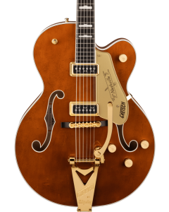Gretsch G6120TG-DS Players Edition Nashville Hollow Body Guitar DS with String-Thru Bigsby and Gold Hardware, Ebony Fingerboard, Roundup Orange