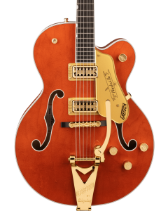 Gretsch G6120TG Players Edition Nashville Hollow Body Guitar with String-Thru Bigsby and Gold Hardware, Ebony Fingerboard, Orange Stain