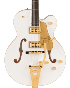 Gretsch Falcon Hollow Body Guitar with String-Thru Bigsby and Gold Hardware, Ebony Fingerboard, White