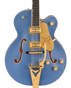 Gretsch Falcon Hollow Body Guitar with String-Thru Bigsby and Gold Hardware, Ebony Fingerboard, Cerulean Smoke