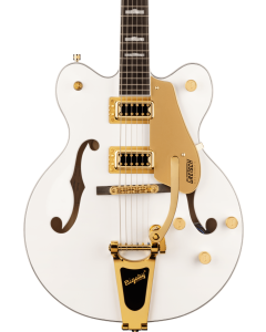 Gretsch G5422TG Electromatic Classic Hollow Body Double-Cut Guitar with Bigsby and Gold Hardware, Laurel Fingerboard, Snowcrest White